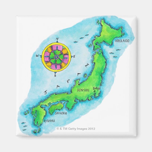 Imán Mapa de Japón (Frente)