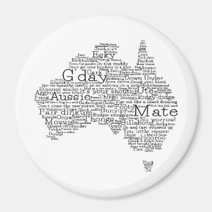 Imán Mapa de jerga de Australia