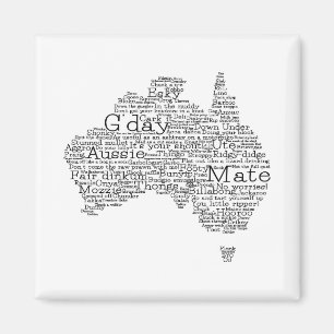 Imán Mapa de jerga de Australia