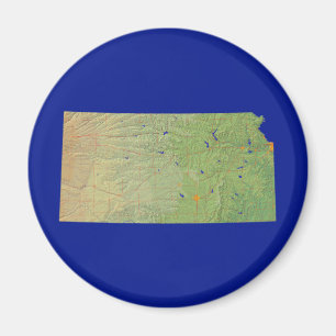 Imán Mapa de Kansas Magnet