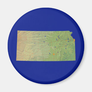 Imán Mapa de Kansas Magnet