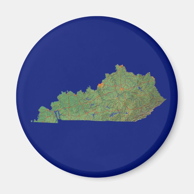 Imán Mapa de Kentucky Magnet (Frente)