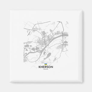 Imán Mapa de Kherson Ucrania Bandera