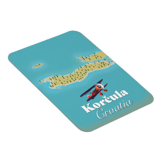 Imán Mapa de Korčula Croacia (Lado Derecho)