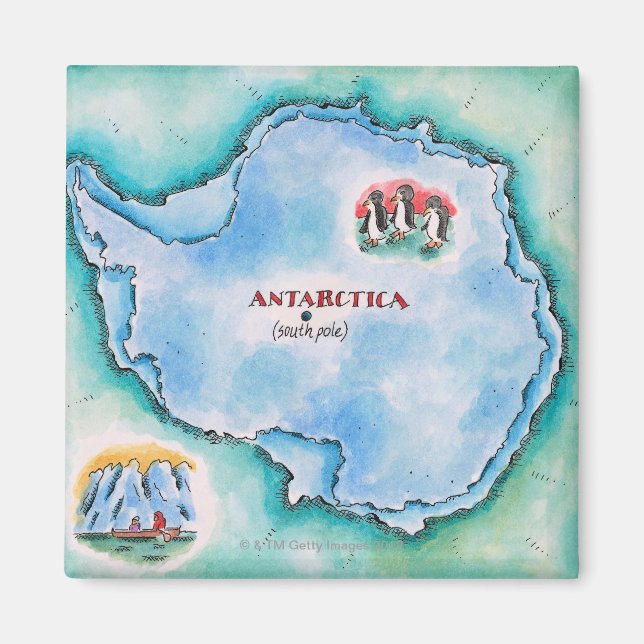 Imán Mapa de la Antártida (Frente)