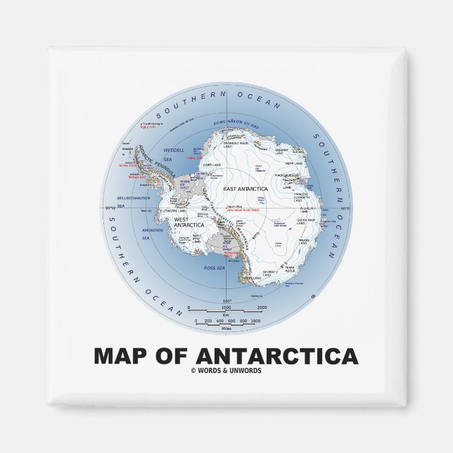 Imán Mapa De La Antártida (Geografía) (Frente)