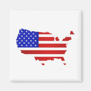 Imán Mapa de la Bandera Americana de los Estados Unidos