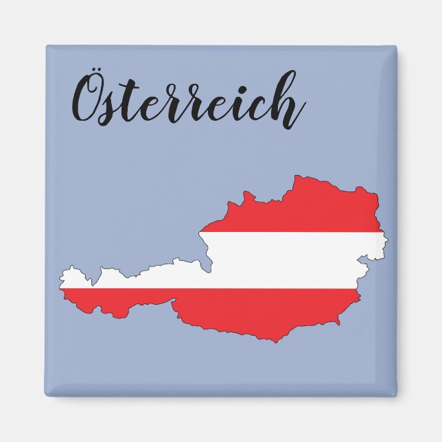 Imán Mapa de la bandera austríaca del Österreich Austri (Frente)