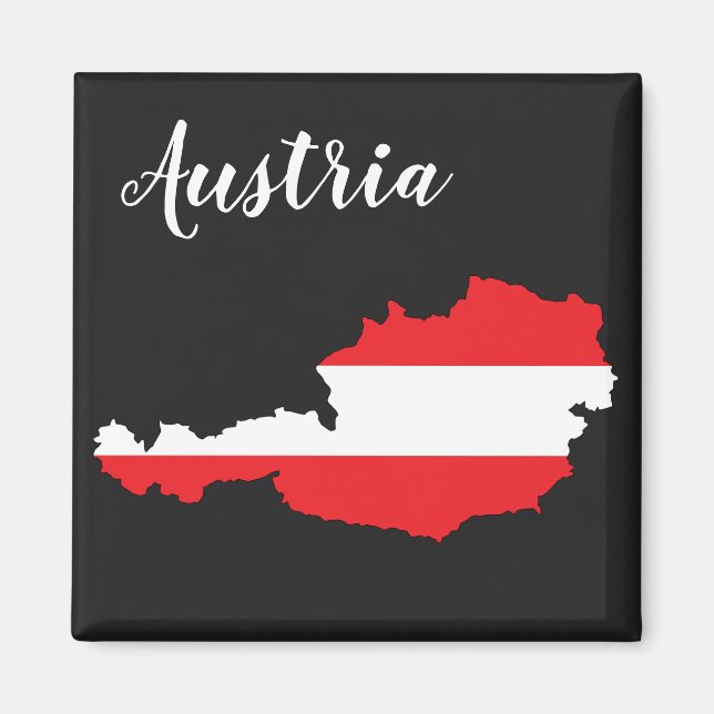 Imán Mapa de la bandera de Austria (Frente)