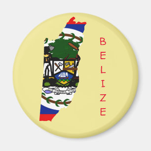Imán Mapa de la bandera de Belice