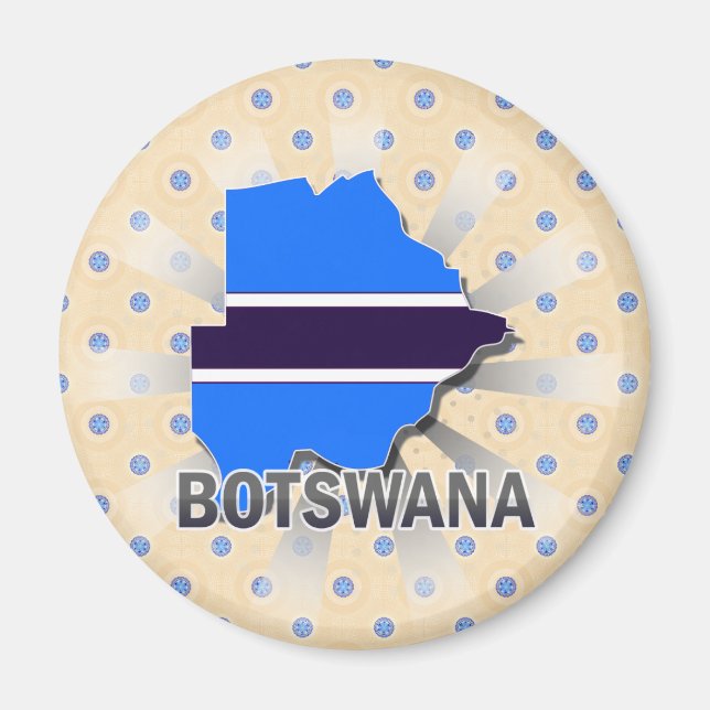 Imán Mapa de la bandera de Botswana 2.0 (Frente)
