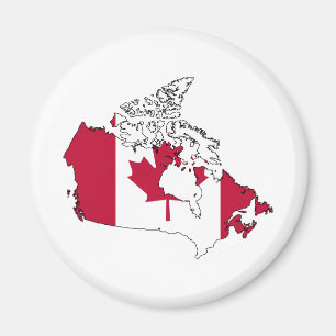 Imán Mapa de la bandera de Canadá del mismo tamaño