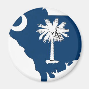 Imán Mapa de la bandera de Carolina del Sur