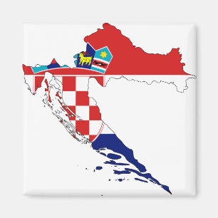Imán Mapa de la bandera de Croacia HR Hrvatska