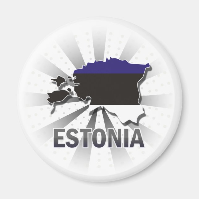 Imán Mapa de la bandera de Estonia 2.0 (Frente)