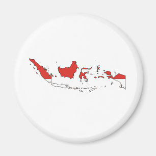 Imán Mapa de la bandera de Indonesia del mismo tamaño