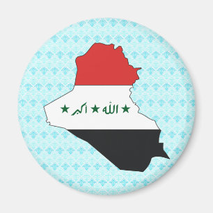 Imán Mapa de la bandera de Iraq del mismo tamaño