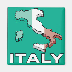 Imán Mapa de la bandera de Italia