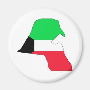 Imán Mapa de la bandera de Kuwait del mismo tamaño