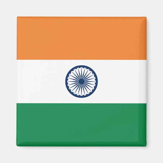 Imán Mapa de la bandera de la India (Frente)