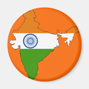 Imán Mapa de la bandera de la India