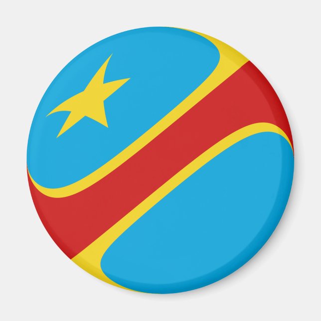 Imán Mapa de la bandera de la pesca del Congo-Kinshasa (Frente)