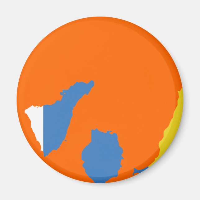 Imán Mapa de la bandera de las Islas Canarias (Frente)