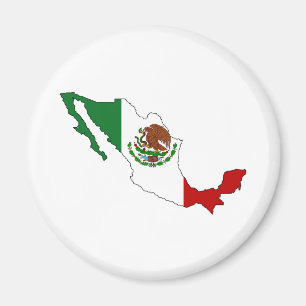 Imán Mapa de la bandera de México del mismo tamaño