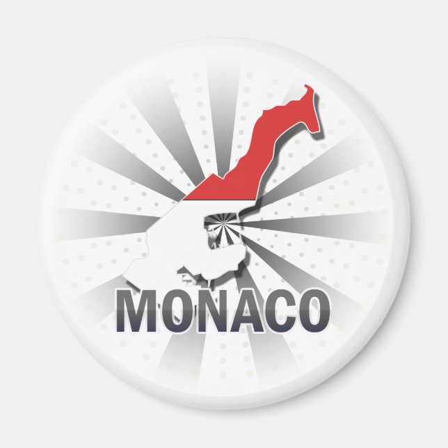 Imán Mapa de la bandera de Mónaco 2.0 (Frente)