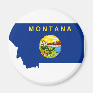 Imán Mapa de la bandera de Montana