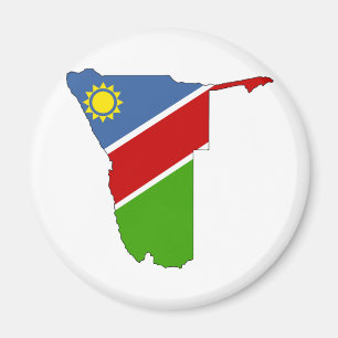 Imán Mapa de la bandera de Namibia del mismo tamaño