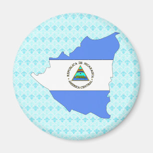 Imán Mapa de la bandera de Nicaragua del mismo tamaño
