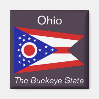 Imán Mapa de la bandera de Ohio