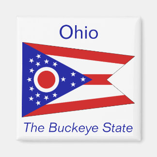 Imán Mapa de la bandera de Ohio