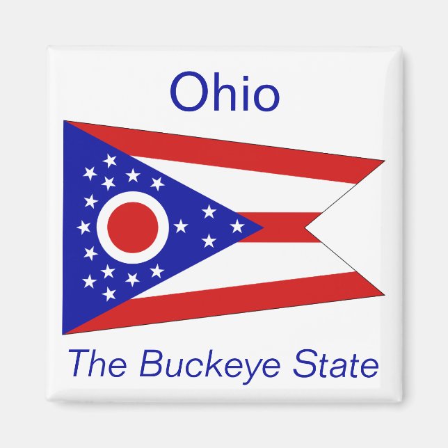 Imán Mapa de la bandera de Ohio (Frente)