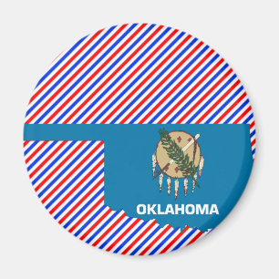 Imán Mapa de la bandera de Oklahoma