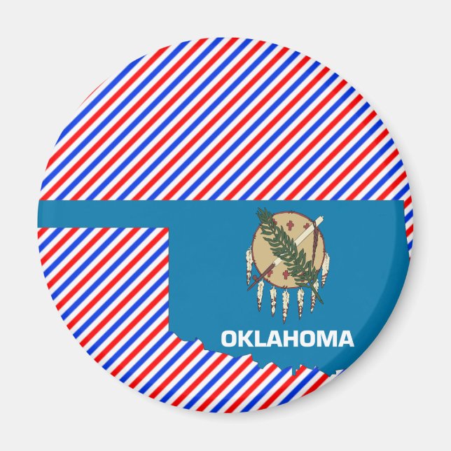 Imán Mapa de la bandera de Oklahoma (Frente)