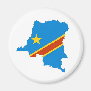 Imán mapa de la bandera de país de Zaire Congo