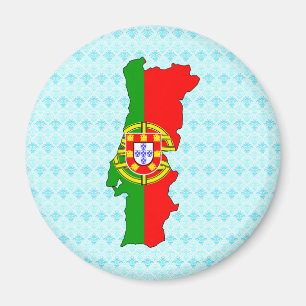 Imán Mapa de la bandera de Portugal del mismo tamaño