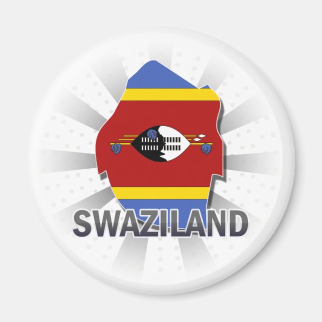 Imán Mapa de la bandera de Suazilandia 2.0 (Frente)