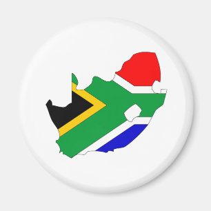 Imán Mapa de la bandera de Suráfrica del mismo tamaño