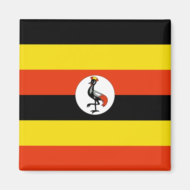 Imán Mapa de la bandera de Uganda (Frente)