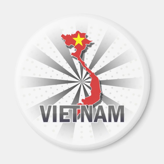 Imán Mapa de la bandera de Vietnam 2.0 (Frente)
