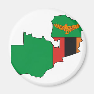 Imán Mapa de la bandera de Zambia