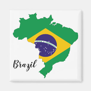 Imán Mapa de la bandera del Brasil