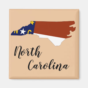 Imán Mapa de la bandera del estado de Carolina del