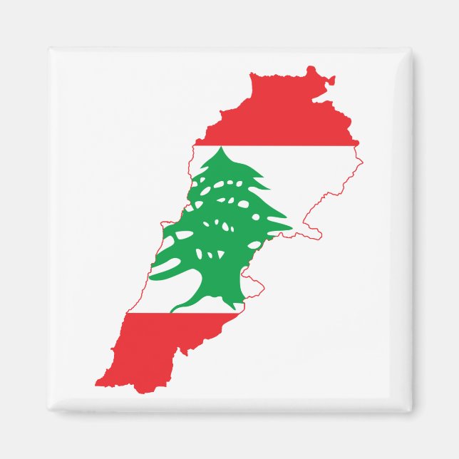 Imán Mapa de la bandera del Líbano (Frente)