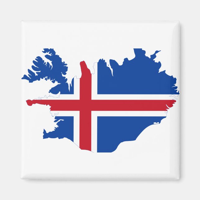 Imán Mapa de la bandera islandesa IS Ísland (Frente)