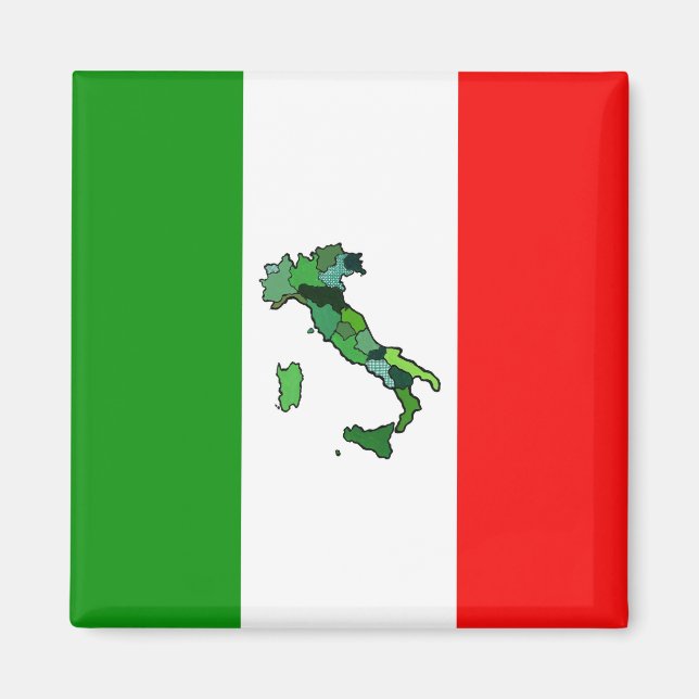 Imán Mapa de la bandera italiana (Frente)