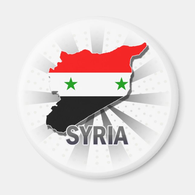 Imán Mapa de la bandera siria 2.0 (Frente)